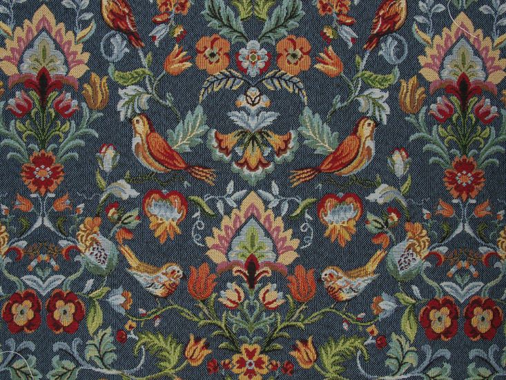 Cotton Rich Woven Tapestry, William, Blue