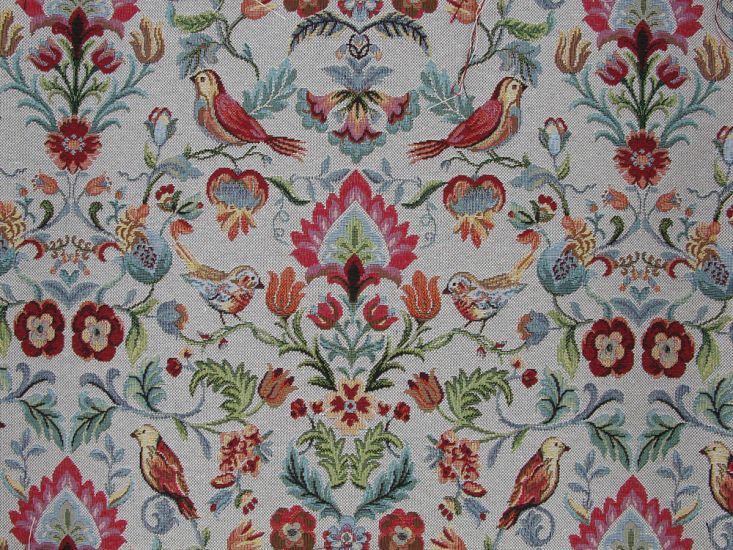 Cotton Rich Woven Tapestry, William, Silver
