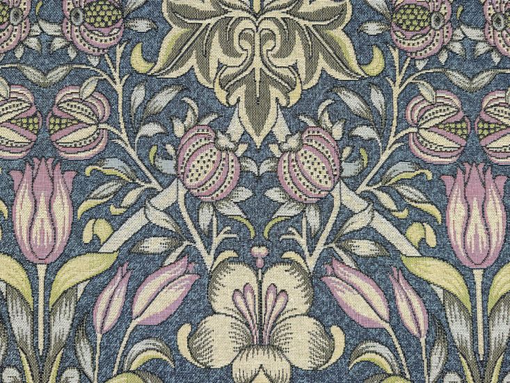 Cotton Rich Woven Tapestry, William Morris Lily Pomegranate, Jewel