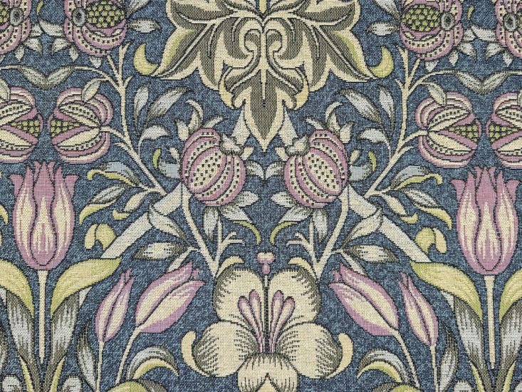Cotton Rich Woven Tapestry, William Morris Lily Pomegranate, Jewel