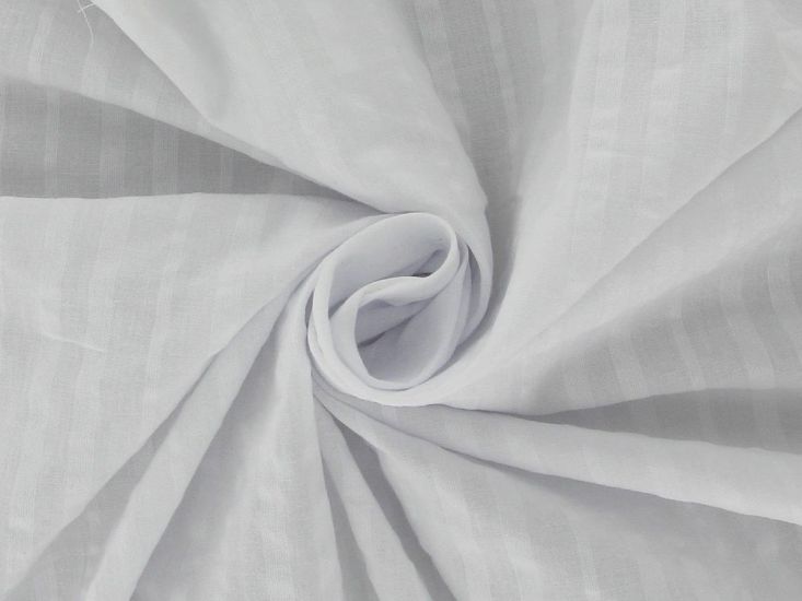 Cotton Seersucker Stripe, White