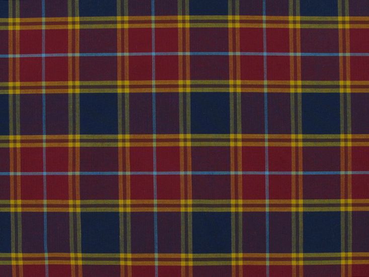 Cotton Shirting Stirling Check, Navy and Red