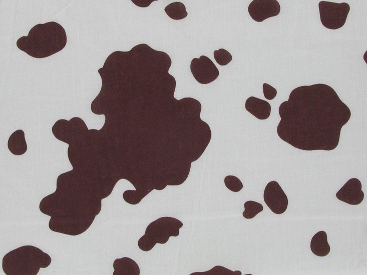 Cow Patch Polycotton Print, Brown