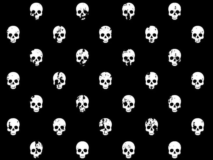 Crackled Skulls Cotton Print