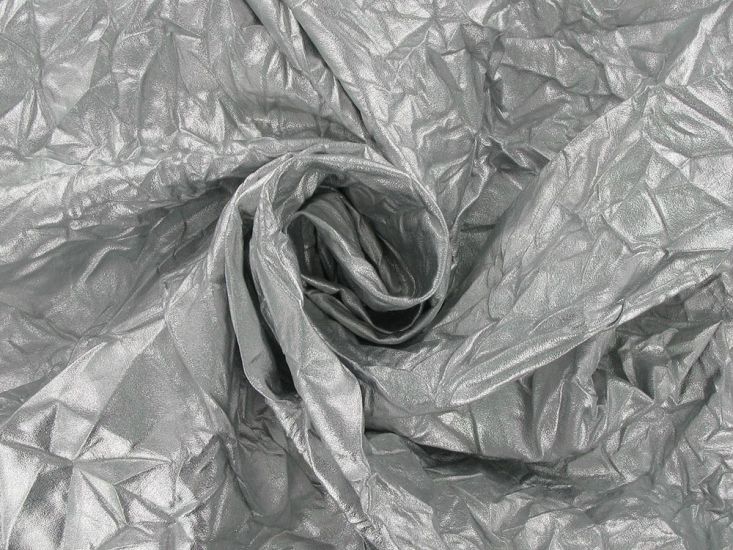 Crushed Foil Lame, Silver