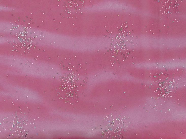 Crystal Starburst Tie Dye Organza, Wavy Pink