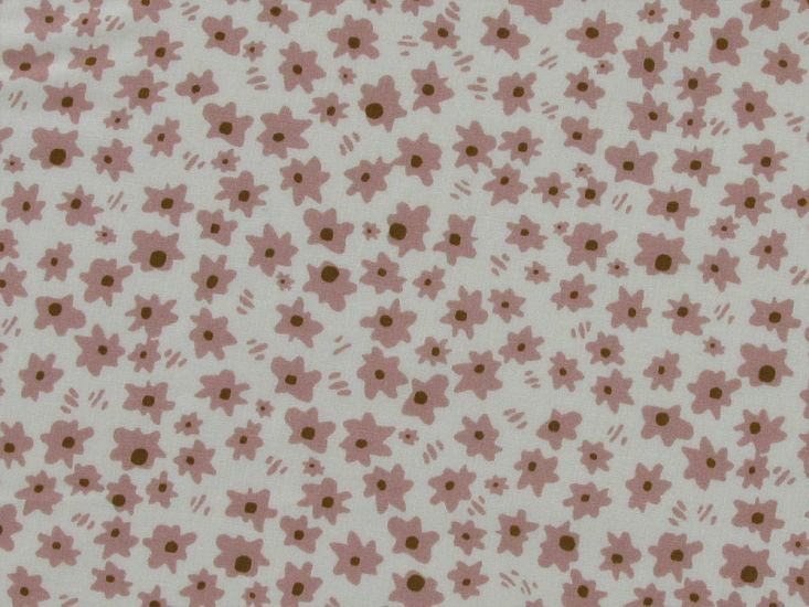 Ditsy Daisies Viscose Print, Pink