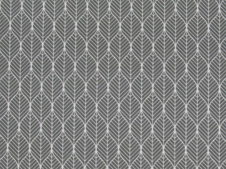 Dainty Leaves Cotton Rich Panama, Grey