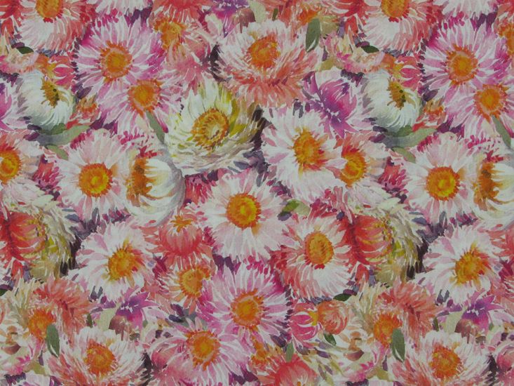 Daisy Burst Cotton Lawn, Fuchsia