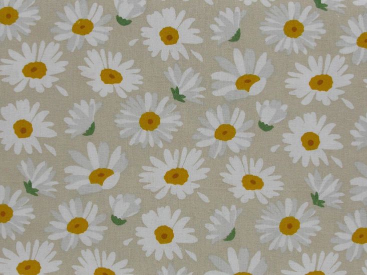 Daisy Daydream Cotton Print, Taupe