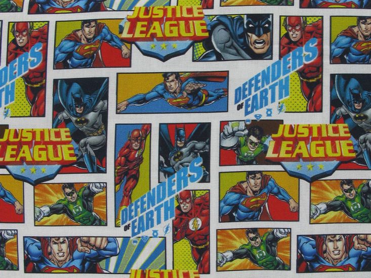 DC Comics Justice League Comic Book Cotton Print