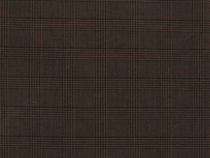 Deadstock Prince Of Wales Check Polyviscose Suiting, Brown