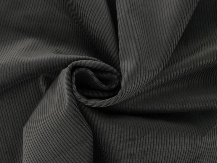 Designer Deadstock 8 Wale Pima Cotton Corduroy, Charcoal