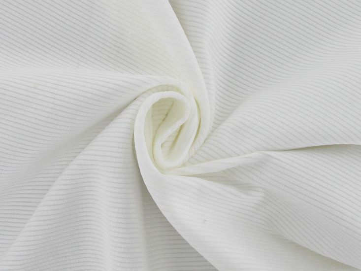 Designer Deadstock 8 Wale Pima Cotton Corduroy, White