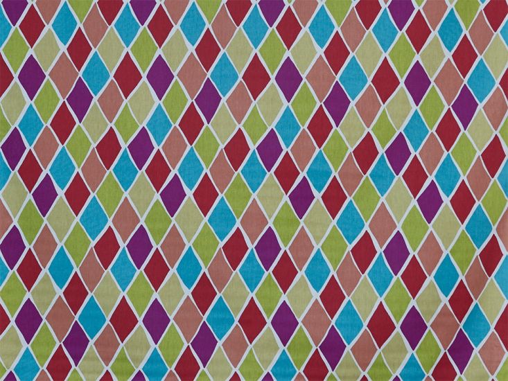 Diamonds Cotton Curtain Fabric, Rossini