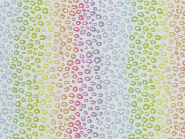 Leopard Rainbow Digital Cotton Print, Pastel