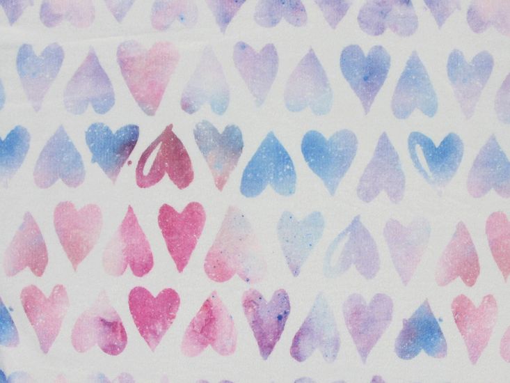 Digital Print Soft Huggle Fleece, Tinted Hearts