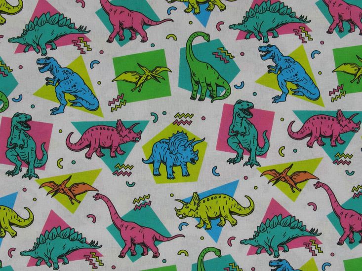 Dinosaur Shapes Cotton Print, Multi