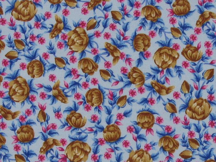 Ditsy Garden Cotton Poplin, Sky