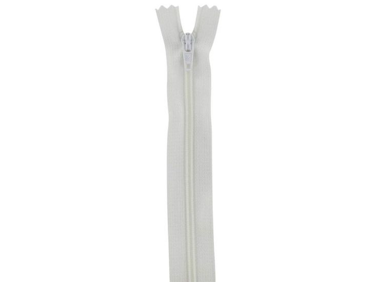 Closed End Dress Zip, 12 Inch, White