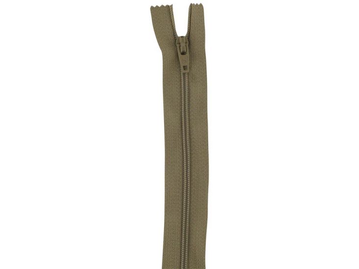 Closed End Dress Zip, 22 Inch, Beige