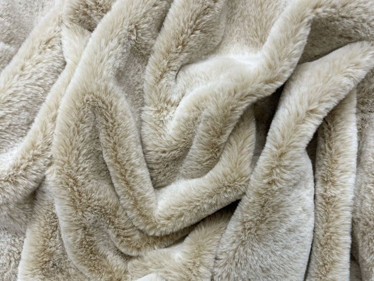 Emily Soft Plush Faux Fur, Camel Frost