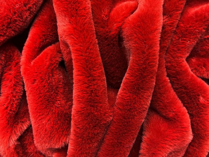 Emily Soft Plush Faux Fur, Red