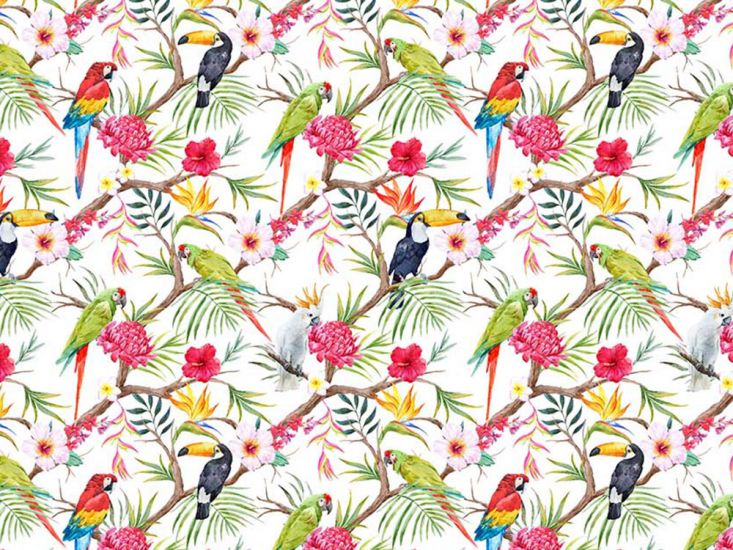Exotic Birds Cotton Print
