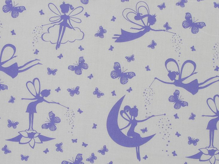 Fairy Dust Magic Polycotton Print, Lilac