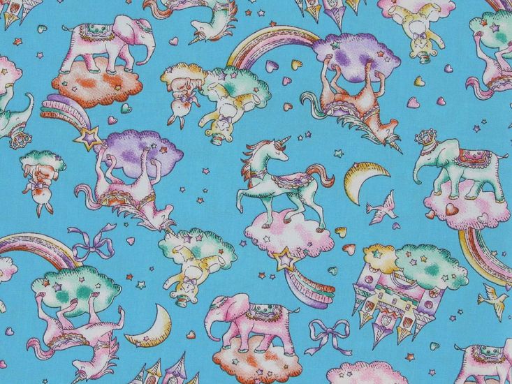 Fairytale Dreamland Cotton Poplin Print, Sky