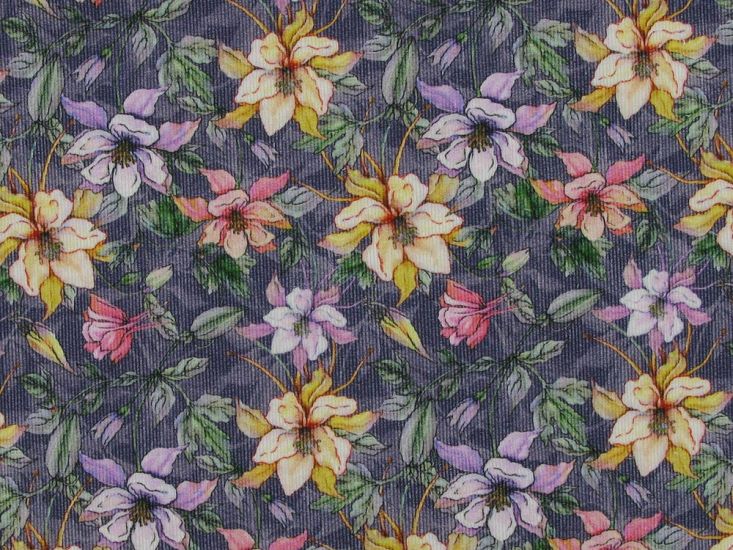 Fantasy Floral Printed Cotton Needlecord