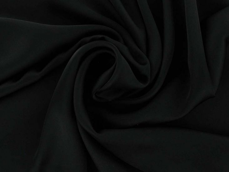 Faux Silk Charmeuse Satin, Black