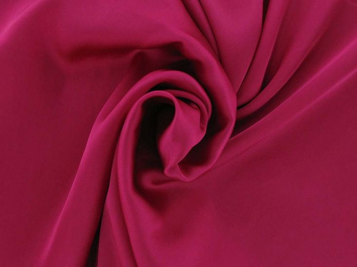 Faux Silk Charmeuse Satin, Cerise