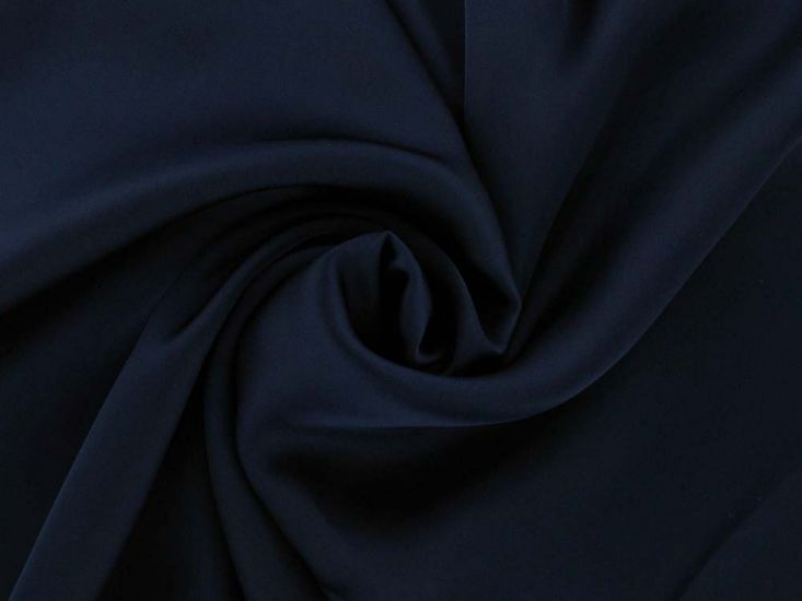 Faux Silk Charmeuse Satin, Navy