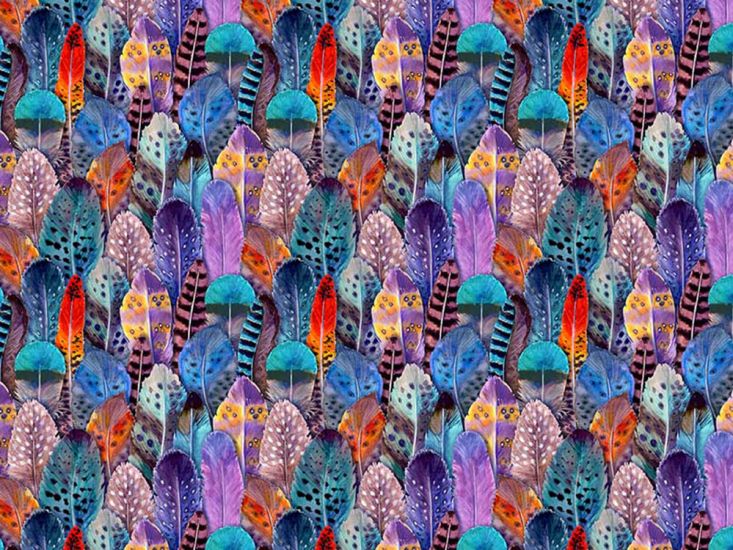 Feather Collage Cotton Print