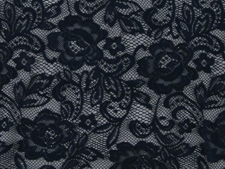 Fermi Floral Stretch Lace, Navy