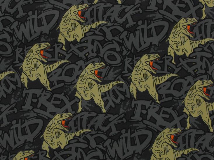 Fleece Backed Showerproof Soft Shell, Dino Graffiti