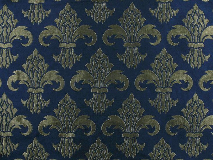 Fleur De Lis Jacquard, Blue