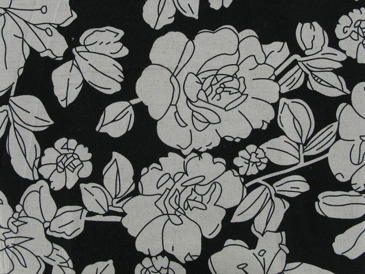 Floral Art Linen Mix, Black