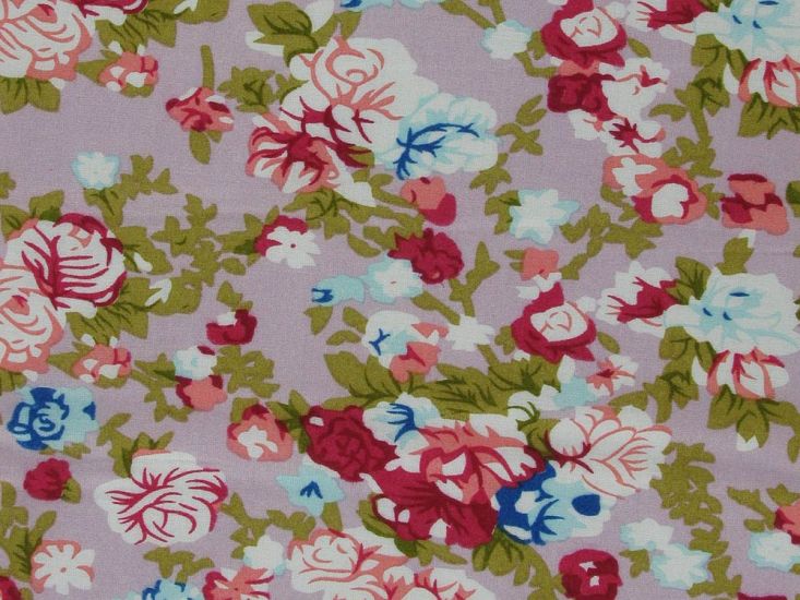 Floral Bouquets Viscose Print, Pink