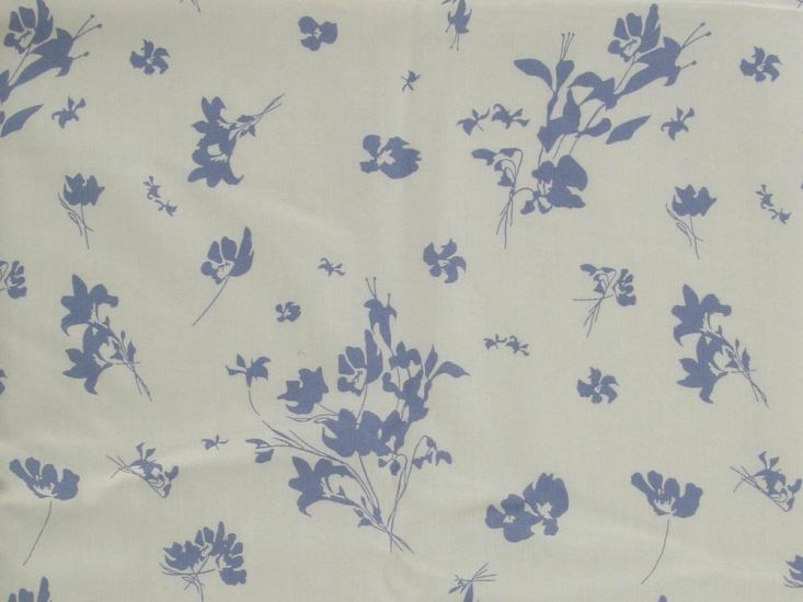 Floral Branches Viscose Print Roll End, Cream, 1.1m