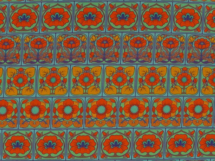 Floral Crochet Cotton Print, Blue