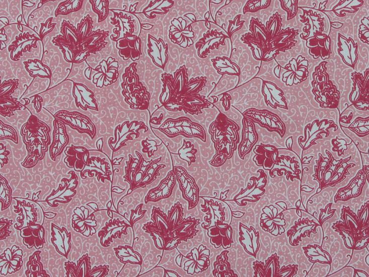 Floral Garden Retreat Polycotton Print, Red