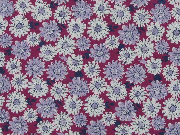 Floral Gerba Polycotton Print, Fuchsia