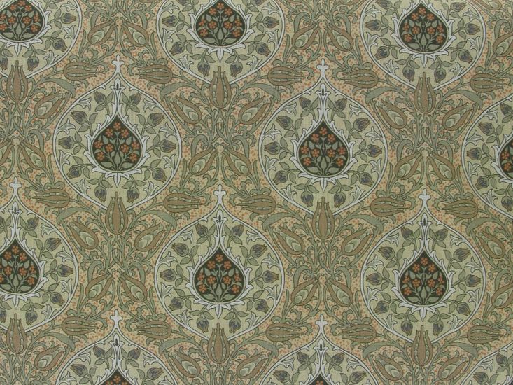 Floral Mosaic Cotton Print, Cream