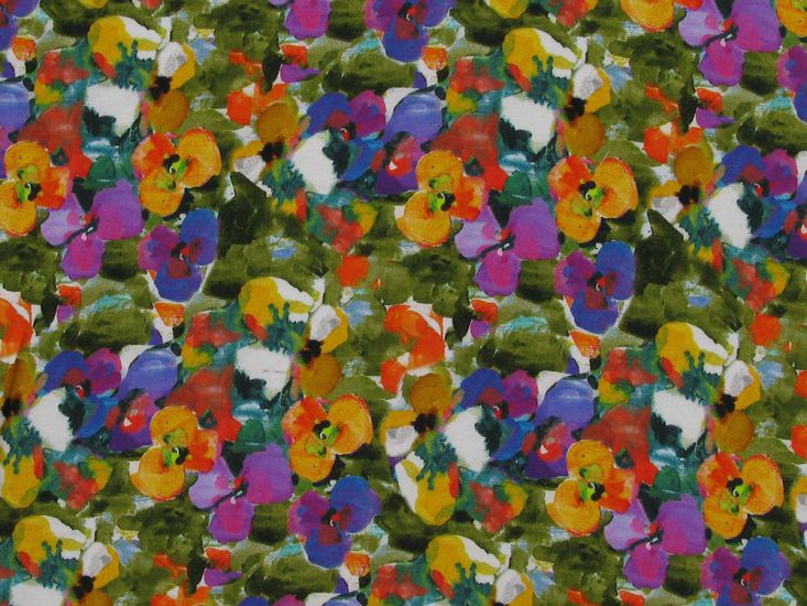 Floral Paintbrush Viscose Print