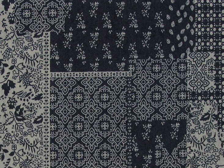 Floral Patch Printed Chambray