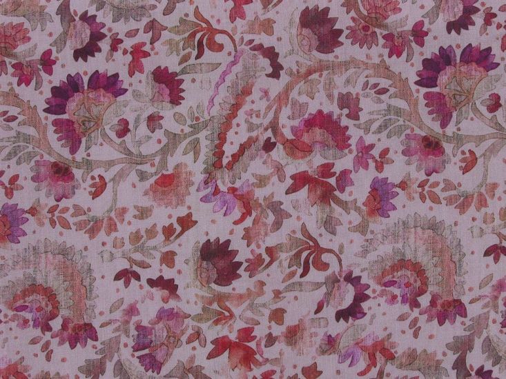 Floral Petunia Cotton Lawn Print, Pink