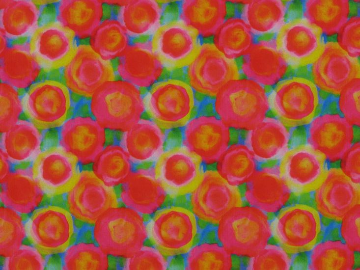 Floral Sorbet Printed Crystal Crepe, Blue