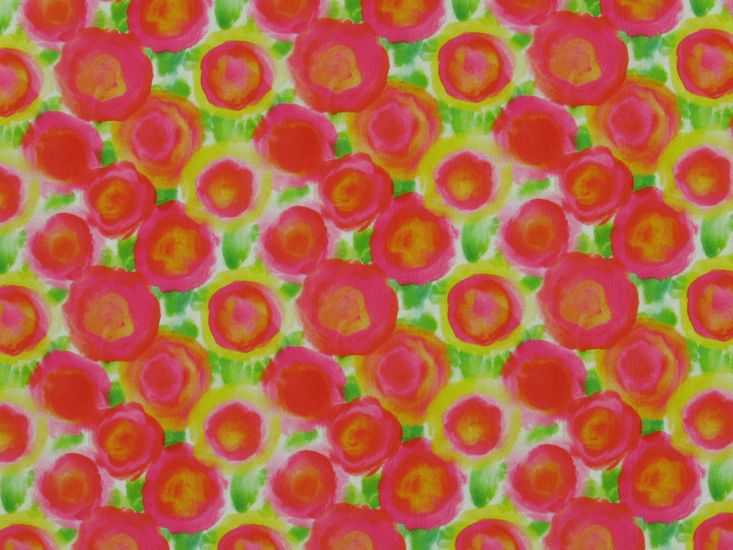 Floral Sorbet Printed Crystal Crepe, Yellow